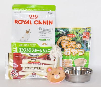 子犬用ドッグフード / ステンレス食器 / おやつやおもちゃなど